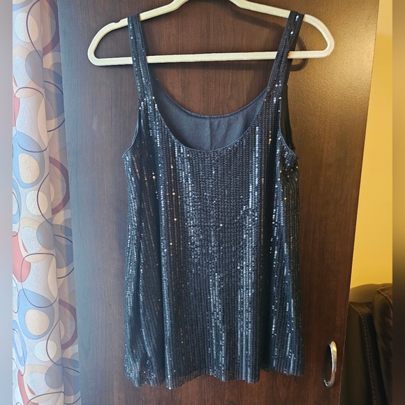 SHEIN Glittering Black Sequin Tank Top - Picture 1 of 4